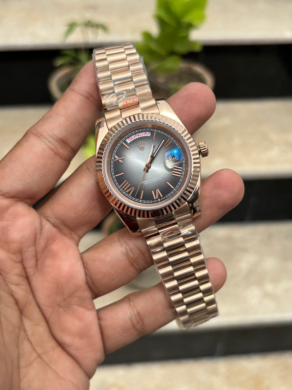 RLX Day-Date Automatic Rose Gold - Slate Ombré