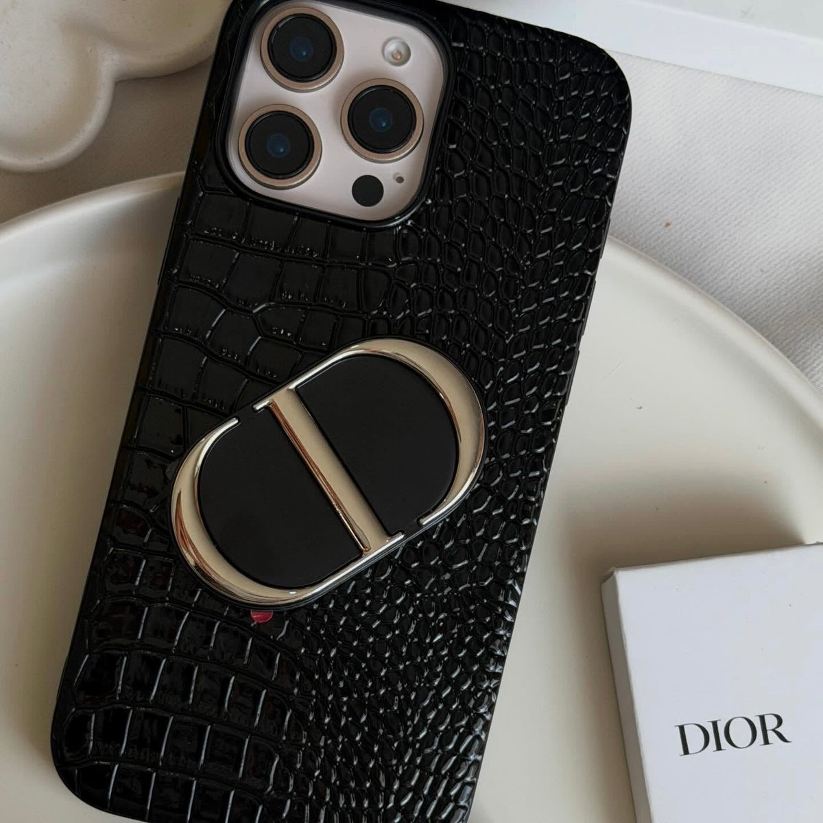 DI🔘R Beauty Phone Ring Holder – Dual Mirror