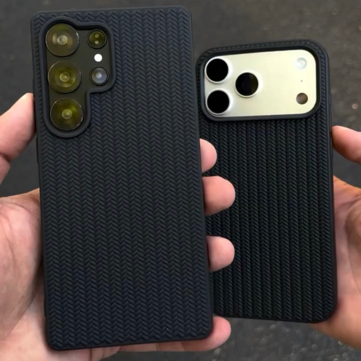 Knitted Pattern Matt Black Case