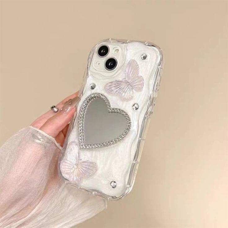 Cute Butterfly Mirror Heart Case🦋🫶🏻
