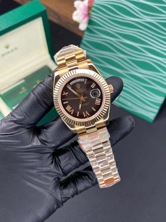 RLX Day-Date Rose Gold Smoked Gradient Dial