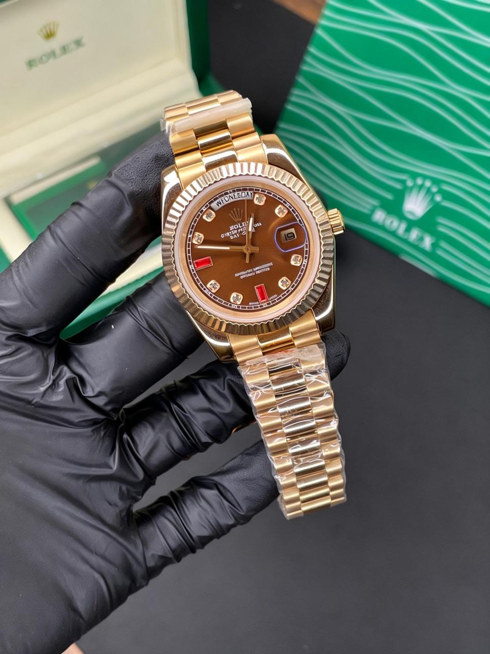Rolex Day-Date | Chocolate Dial Stone