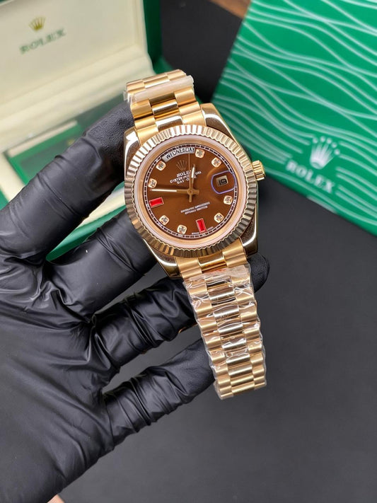 Rolex Day-Date | Chocolate Dial Stone