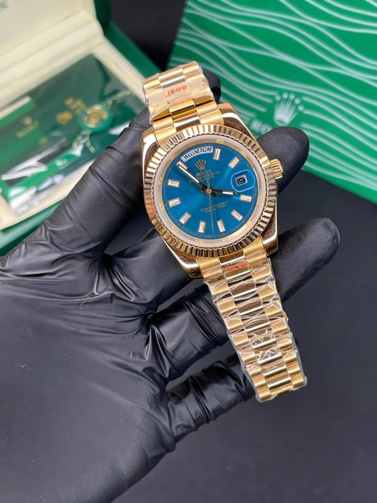 Rolex Day-Date | Chocolate Dial Diamond Blue