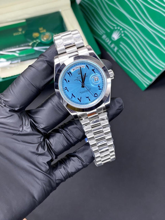 Rolex Day-Date | Silver Ice-Blue