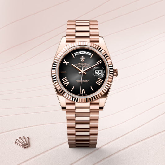 RLX Day-Date Rose Gold Smoked Gradient Dial