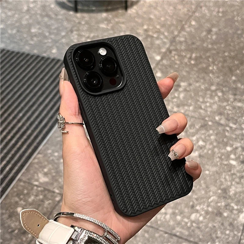 Knitted Pattern Matt Black Case